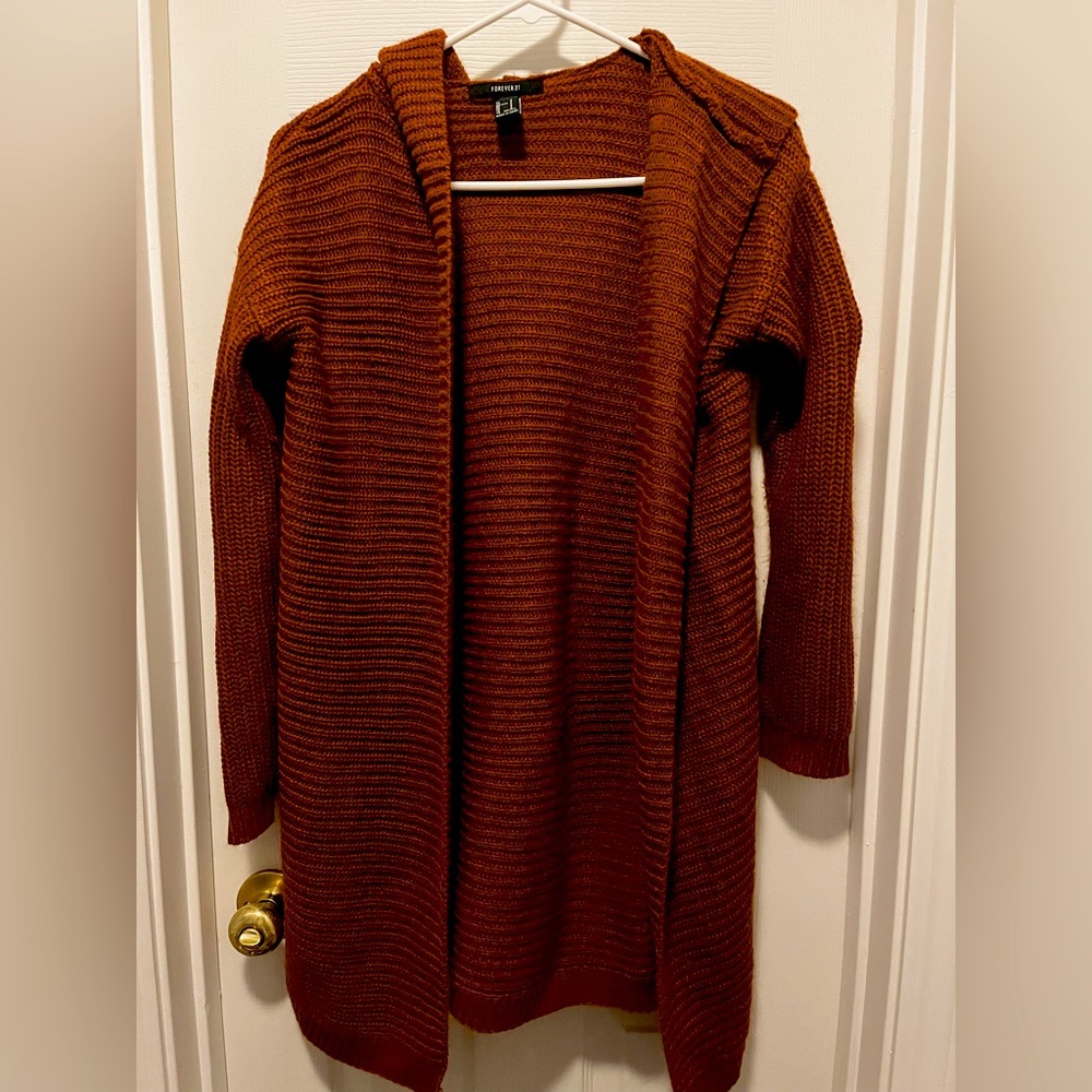 Brownish-red cardigan, forever 21, small